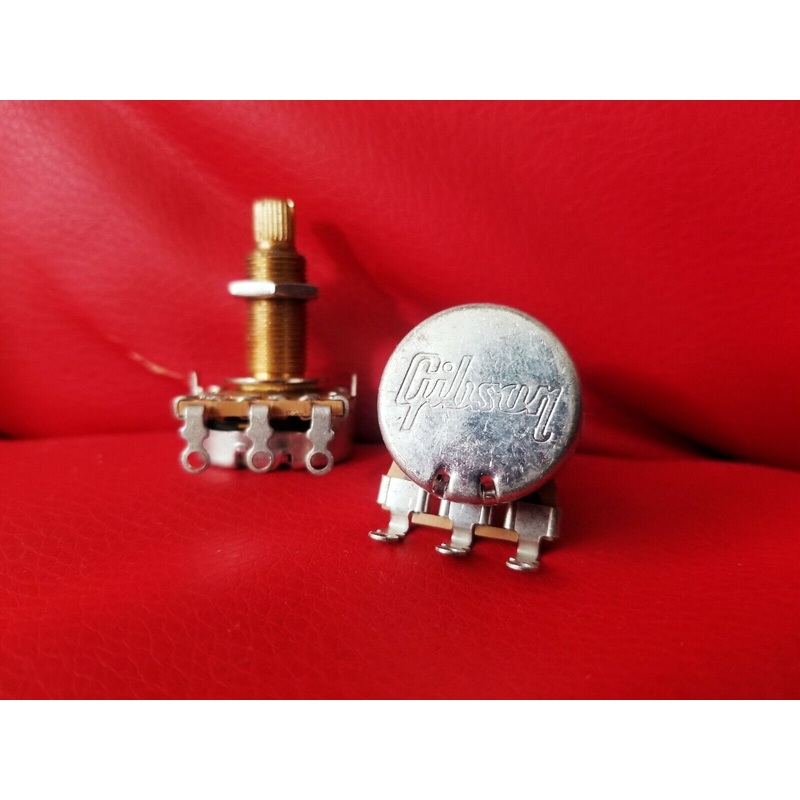 (2) Gibson Custom Shop 300k Long Shaft Linear Taper Pots Potentiometer NOS
