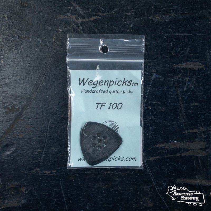Wegen TF100B Triangular Acoustic Guitar Pick - Pack of 2, Black, 1.0 mm