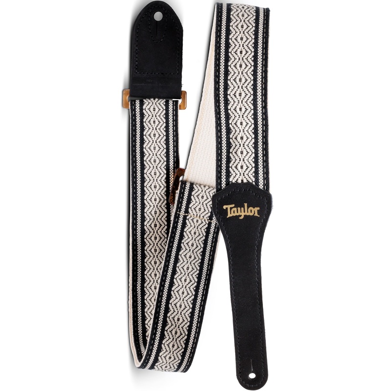 Taylor 4015-20 2" Academy Strap, Wht/Blk, Jacquard Cotton