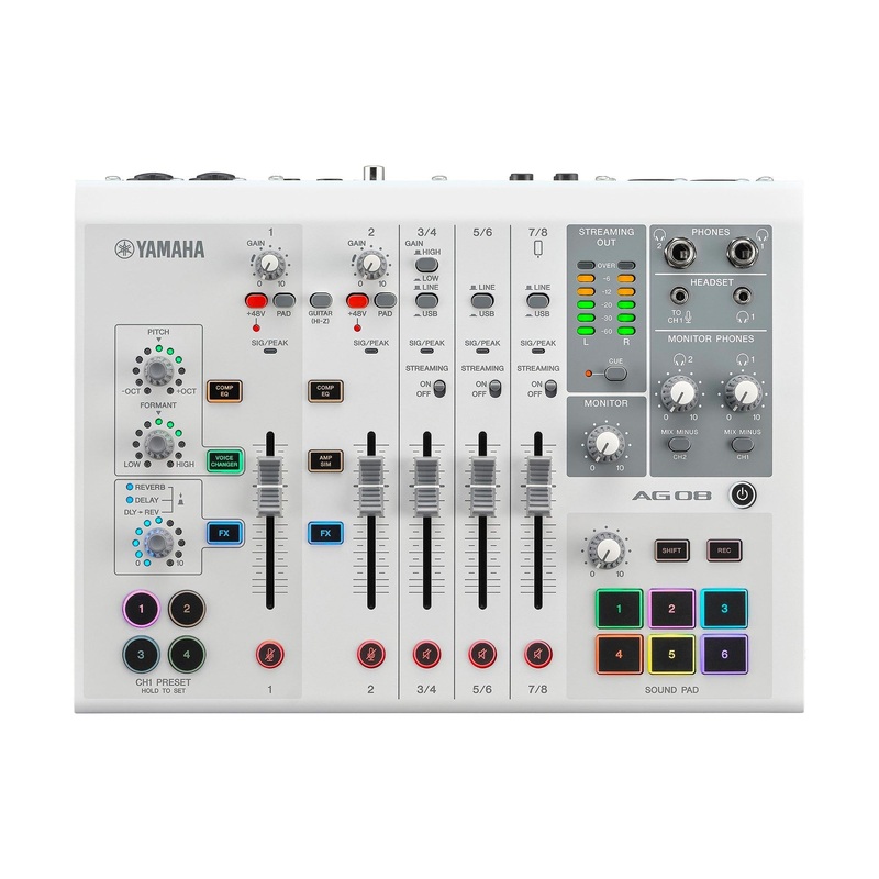 Yamaha AG08 8-Channel Live Streaming Mixer White