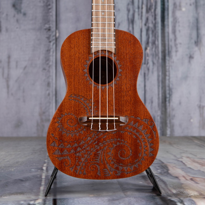 Luna Tattoo Concert Mahogany Uke, Natural
