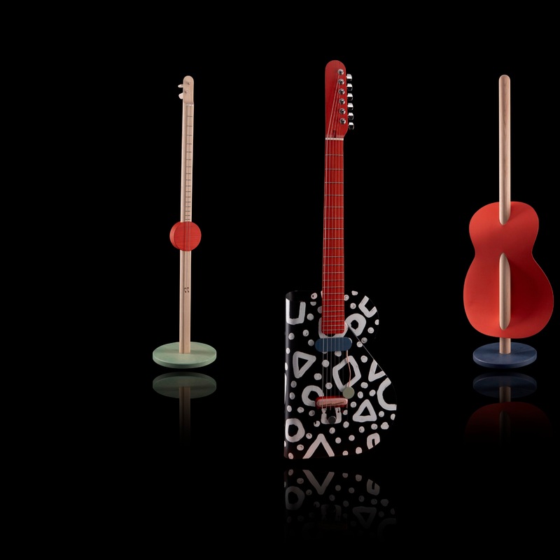 Verso Art Piece Trio - Cosmo, Two Stringed Stick Guitar with Pickup, Sculpture
