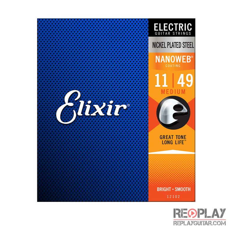 Elixir Medium Electric Nickel Plated Steel with NANOWEB Coating