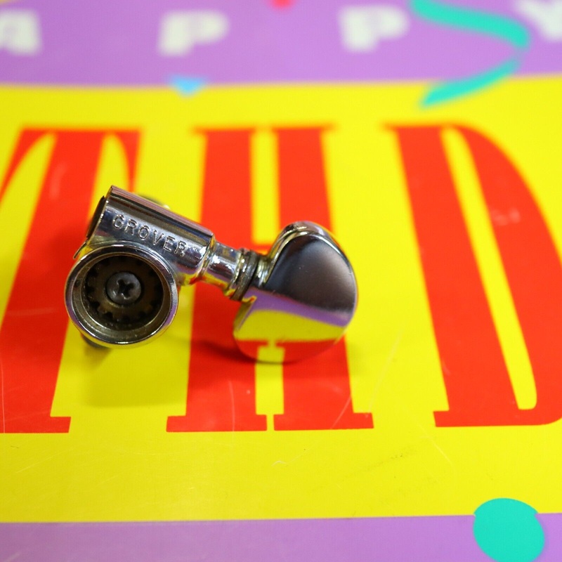 (1) Vintage Grover USA Guitar Chrome Kidney Tuning Peg Tuner Bass Side