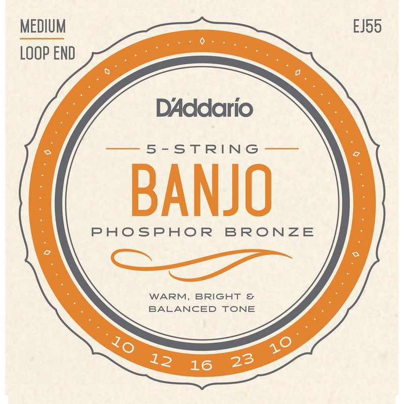 D'Addario EJ55 5-String Banjo Phosphor Bronze Medium 10-23