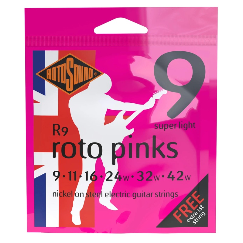 Rotosound Roto Pinks R9 Nickel Regular Gauge Electric Guitar Strings (9-42)