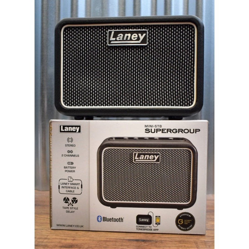 Laney Mini Stereo Bluetooth Supergroup Battery Powered Guitar Amplifier MINI-STB-SUPERG