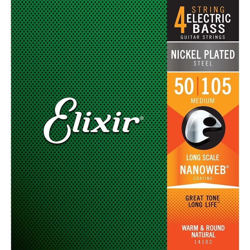 Elixir Nickel Nanoweb Long Scale Bass Strings Medium 50-105