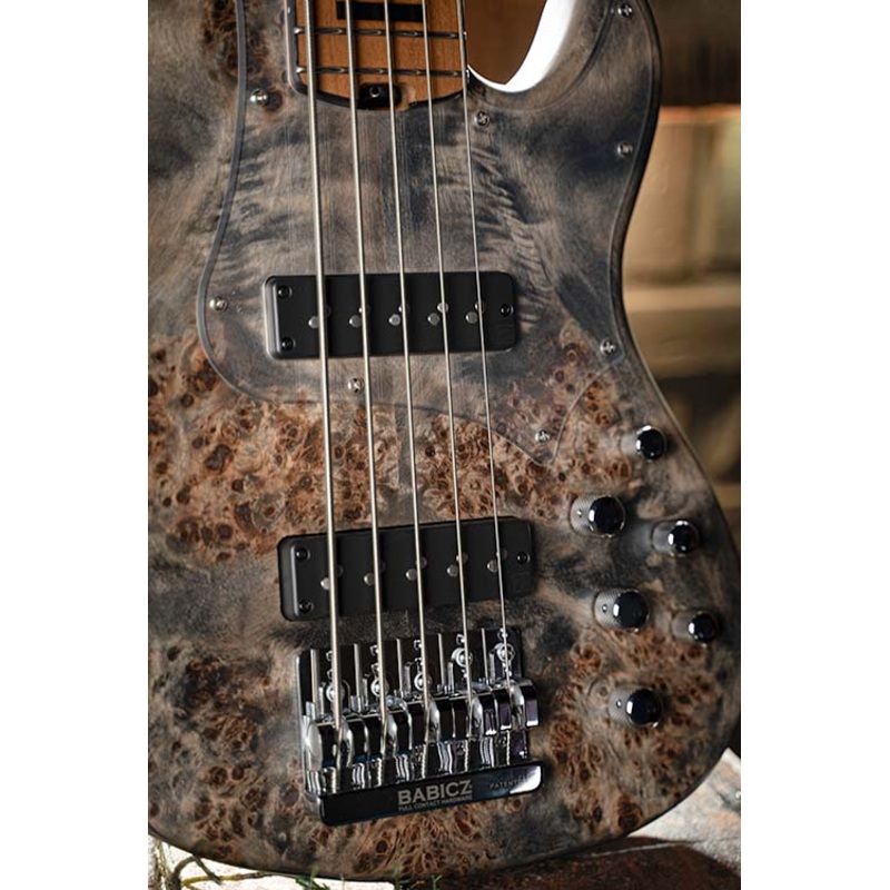 Cort GB Series Modern 5 String Bass Guitar, Open Pore Charcoal Grey