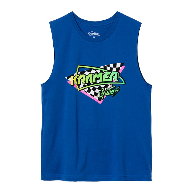 Kramer Checkered Flag Cutoff Tee Blue XS