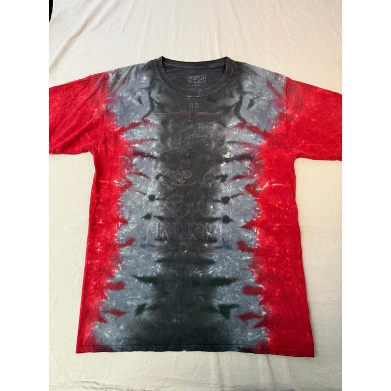 Y2K Faded Led Zeppelin Tie Dye T-shirt Zoso Blimp Album -L L Blue
