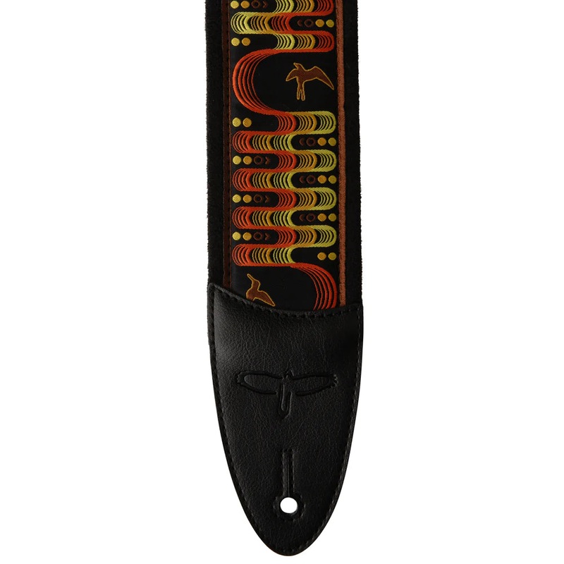 PRS 2.4" Padded Guitar Strap w/FLASH, Custom Jacquard Birds Wavelength Orange
