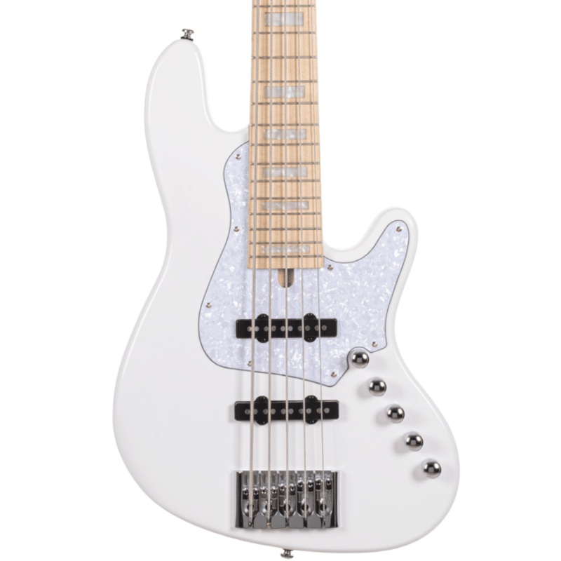 Cort Elrick NJS5 5-String Bass Guitar - White