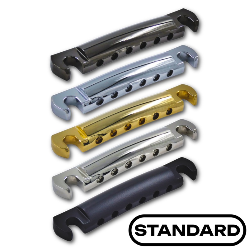 Standard Stop Bar Tailpiece (Zinc) - Fits Gibson & Epiphone Black Chrome/Cosmo Black